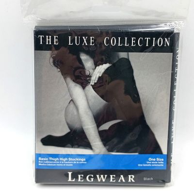 The Luxe Collection Thigh High Stockings Women's One Size 90lb-160lb Black New